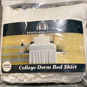 College dorm bed skirt white twin XL
